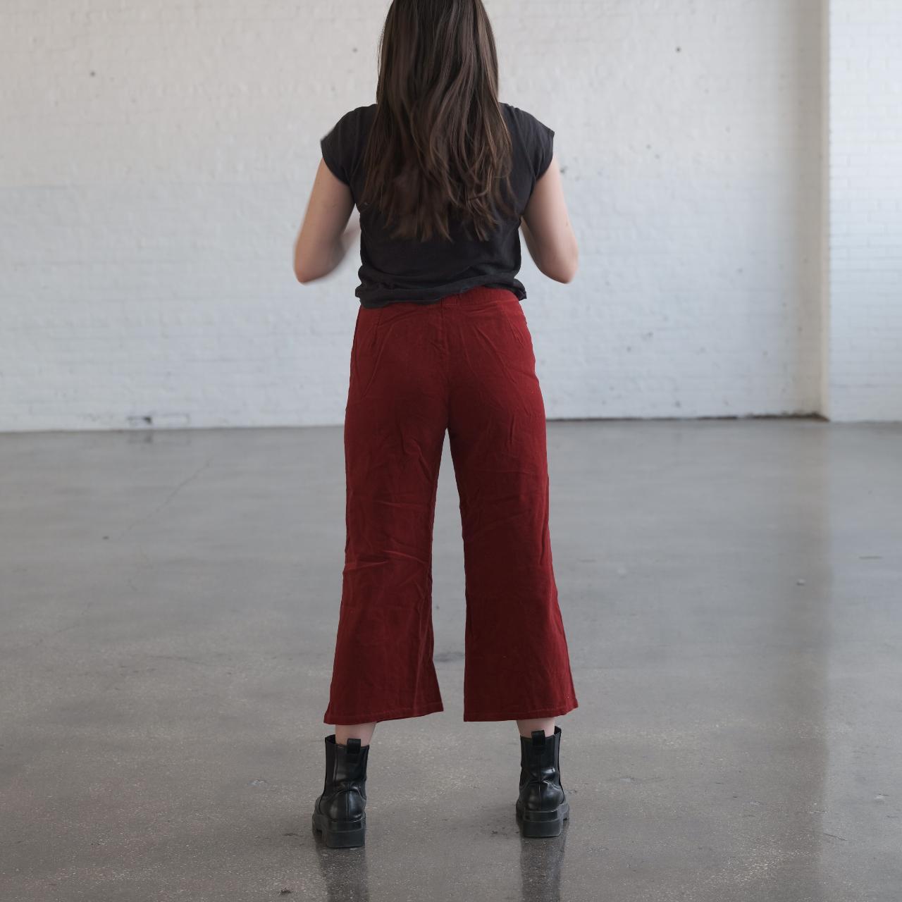 Product Image 1 - Retro red velvet pants crop

Size:
