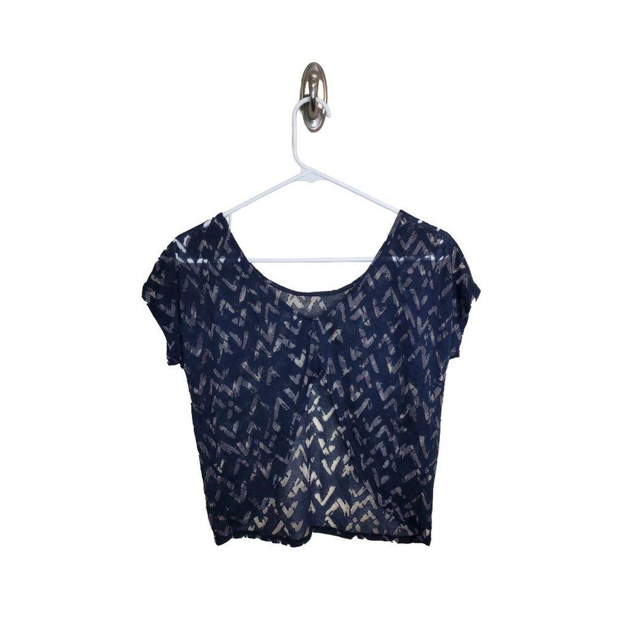 Delia's Women's Black and Blue Crop-top (2)