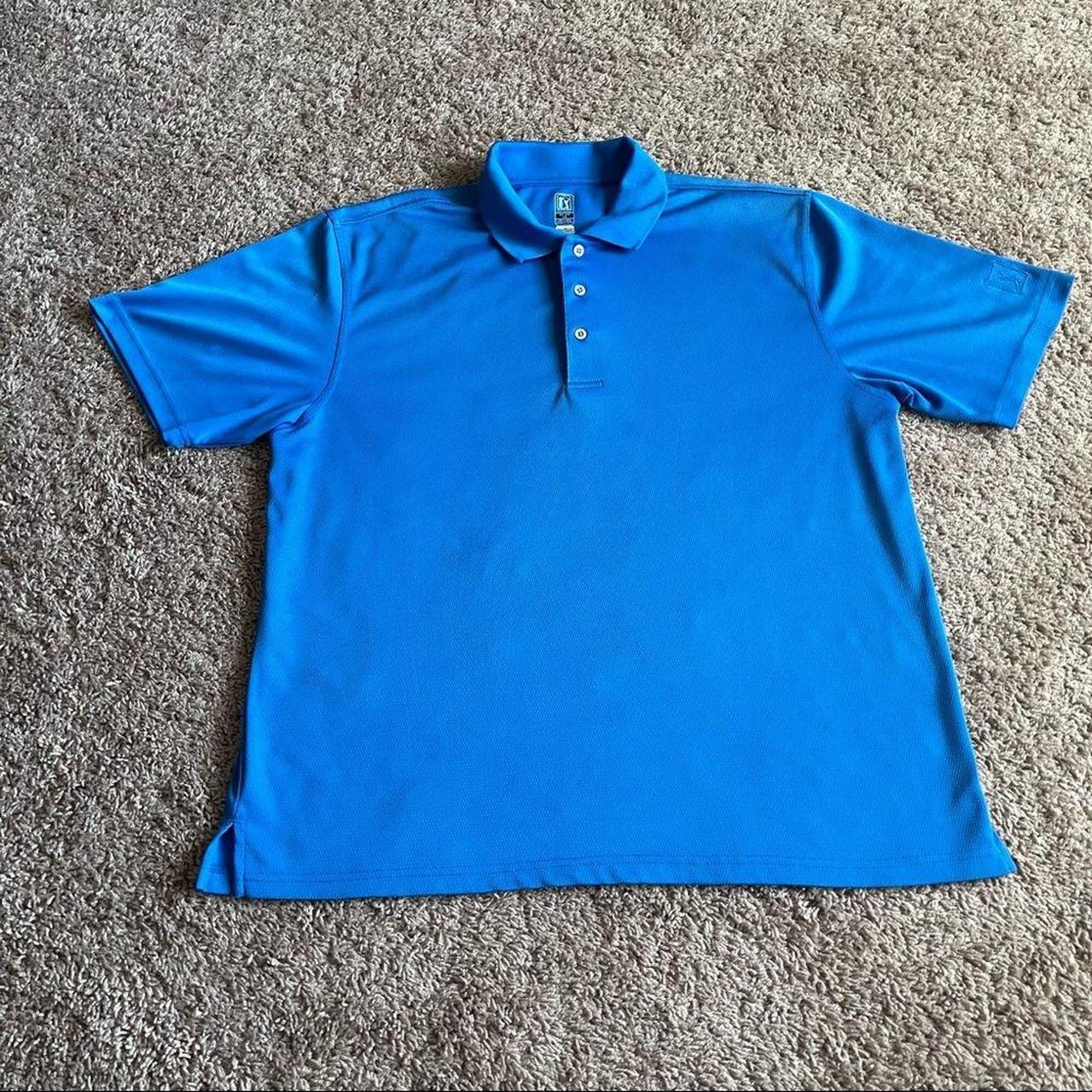 PGA Tour Air Flux Mens Blue Polo Collard Golf Shirt;... - Depop