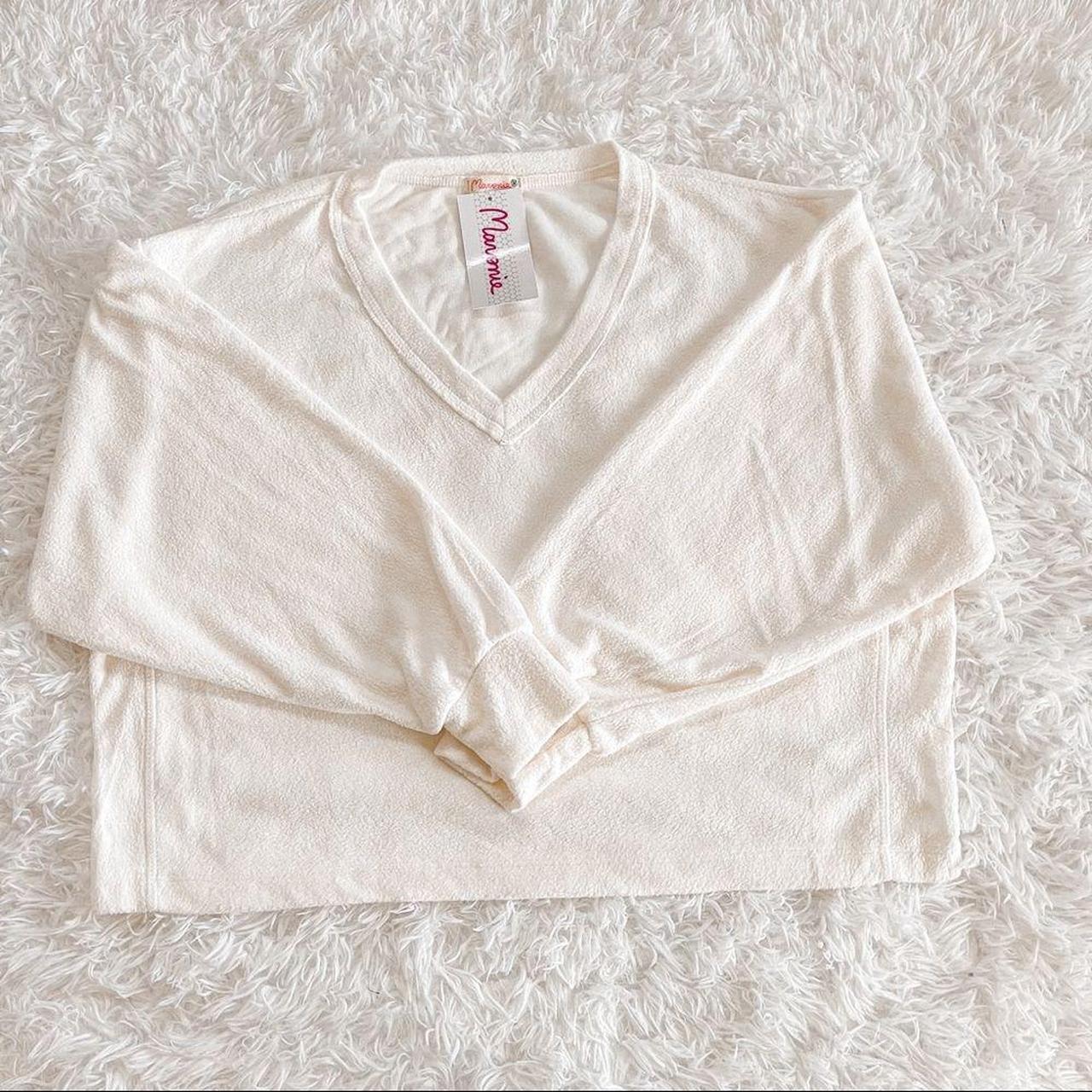 Maronie x Revolve Cream/Ivory Long Sleeve V Depop