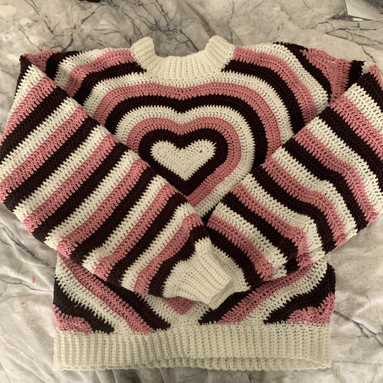 Crochet Sweater Pattern Heart Wave Sweater Heart Sweater Crochet