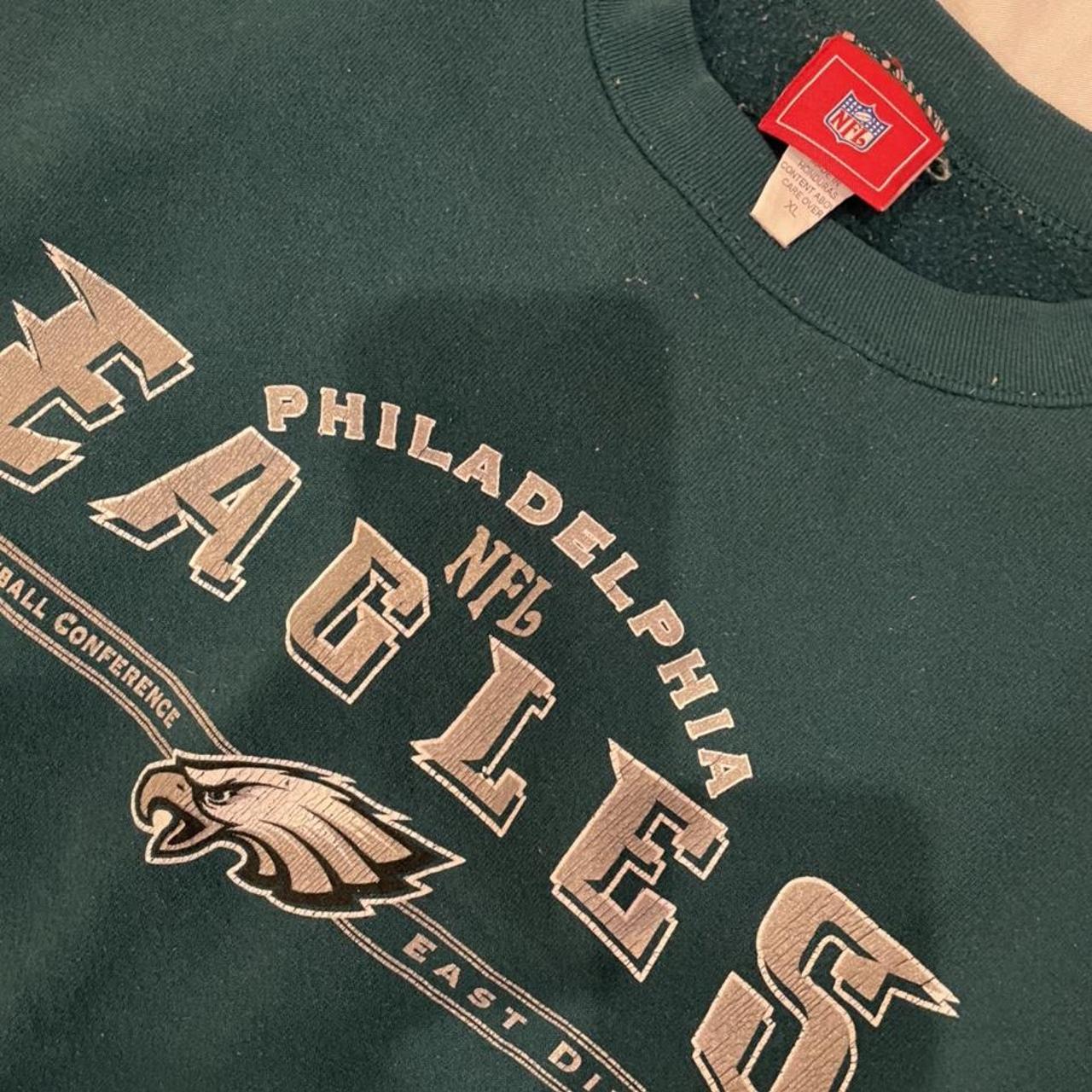 Philadelphia eagles white crewneck sweatshirt Size - Depop