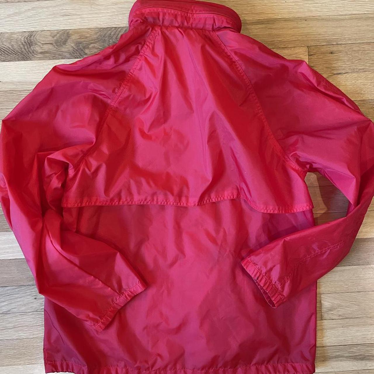 RED GOLDEN BEAR PACKABLE WINDBREAKER NICE THICK... - Depop