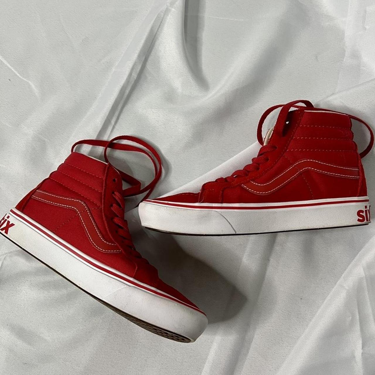 Red Hightop Vans 🌱mens 5.5/ women’s 7 🌱org. $90 🌱... - Depop