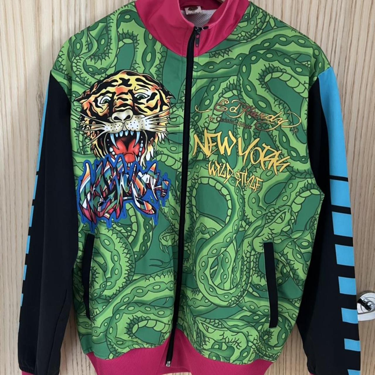 Y2K Vintage ED HARDY Full Zip Rare Jumper SIZE... - Depop