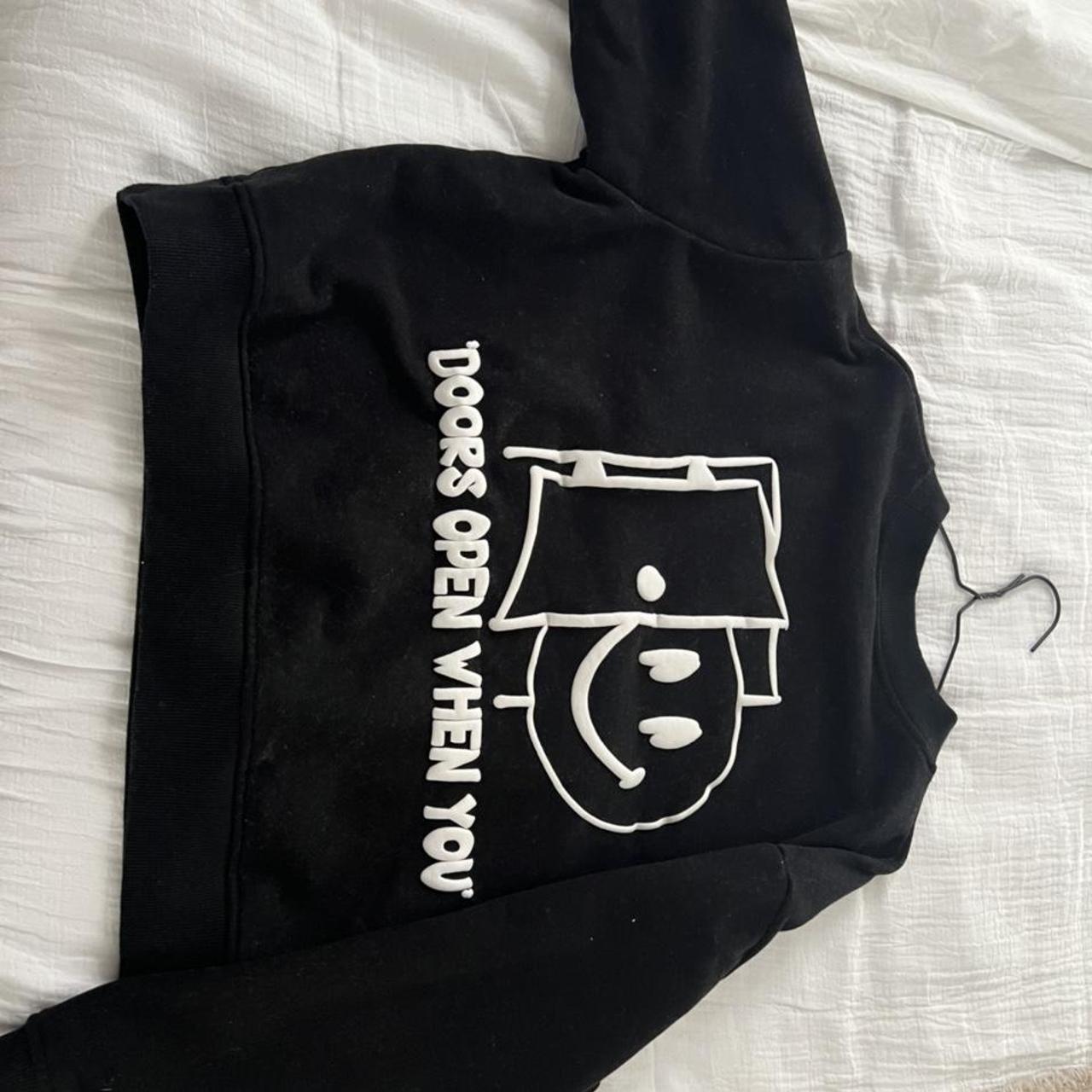 Black, White and red Push Pull hoodie After... Depop