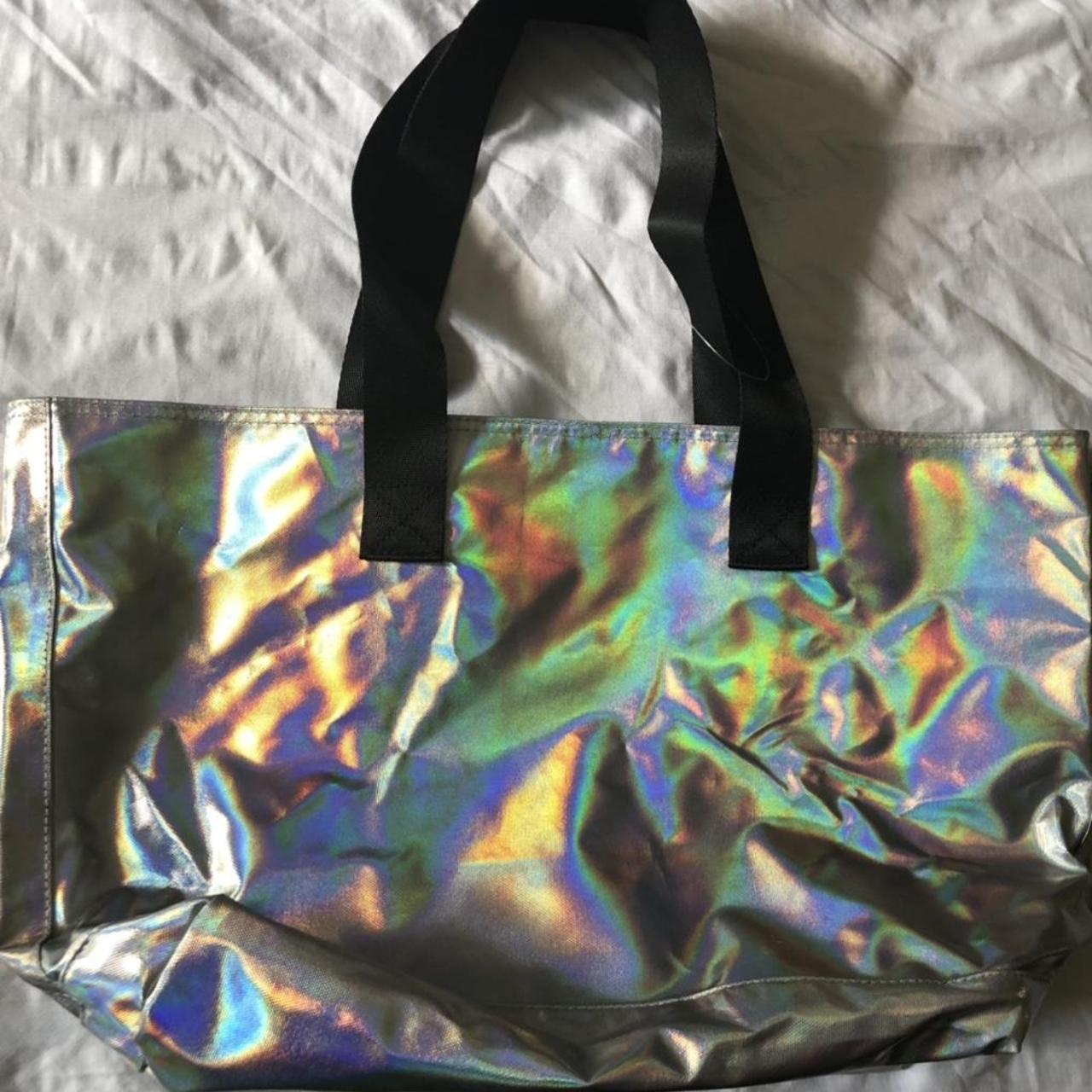 Justice Girls Weekender Duffel Handbag Black Iridescent Sparkle 