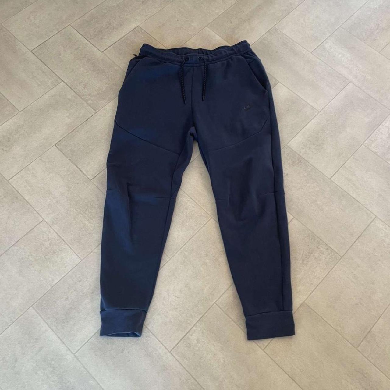 Nike tech fleece joggers - navy blue - size... - Depop