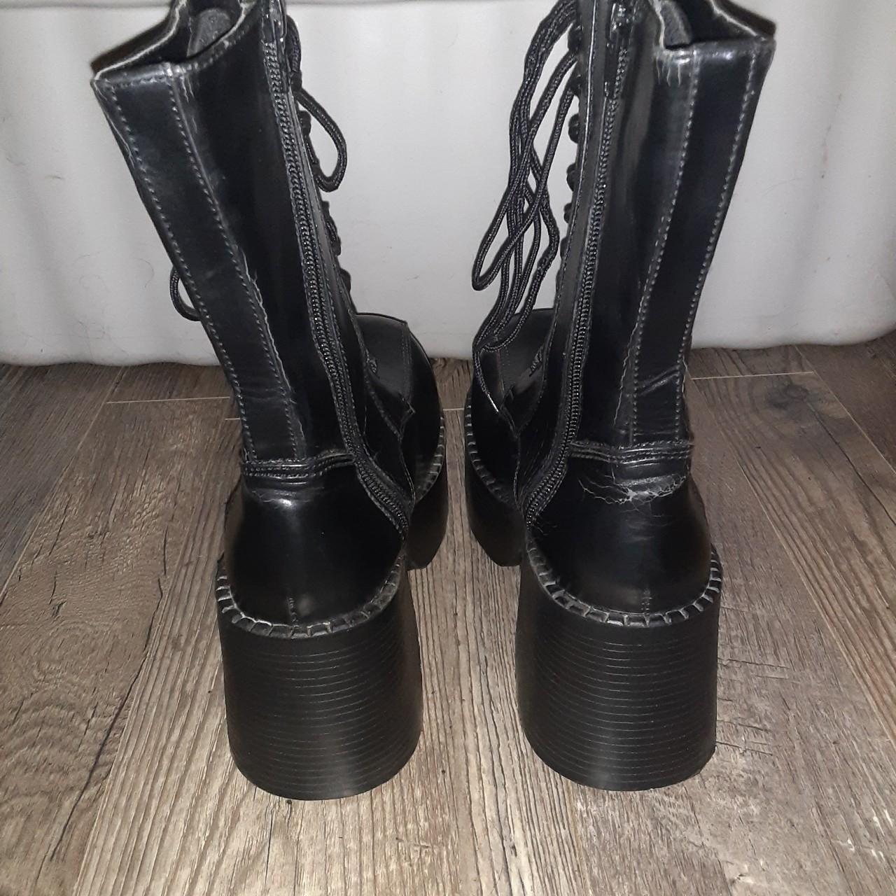 Black Demonia brand boots. Size 8 men's 10 women's... - Depop
