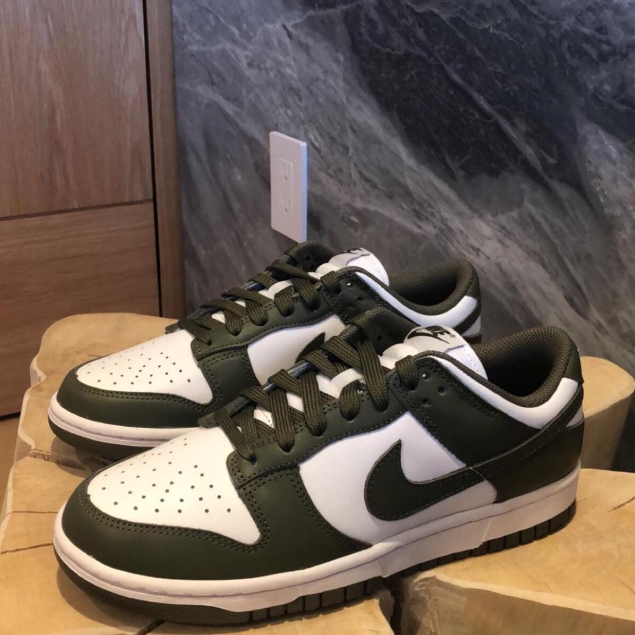 size 8 medium olive dunks won the drop - Depop