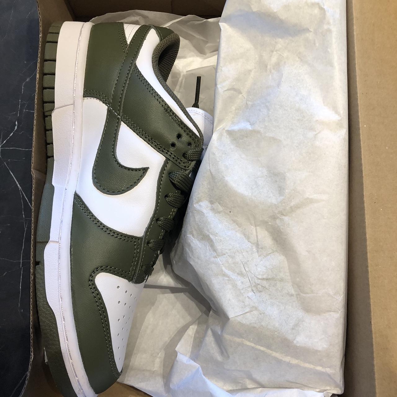 size 8 medium olive dunks won the drop - Depop