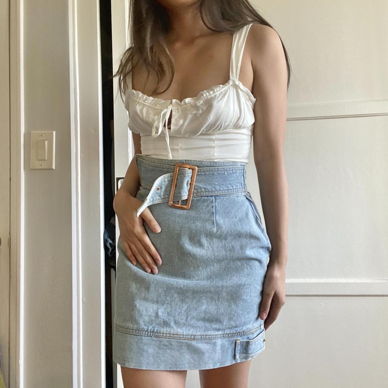 80's jean skirt outlet outfits