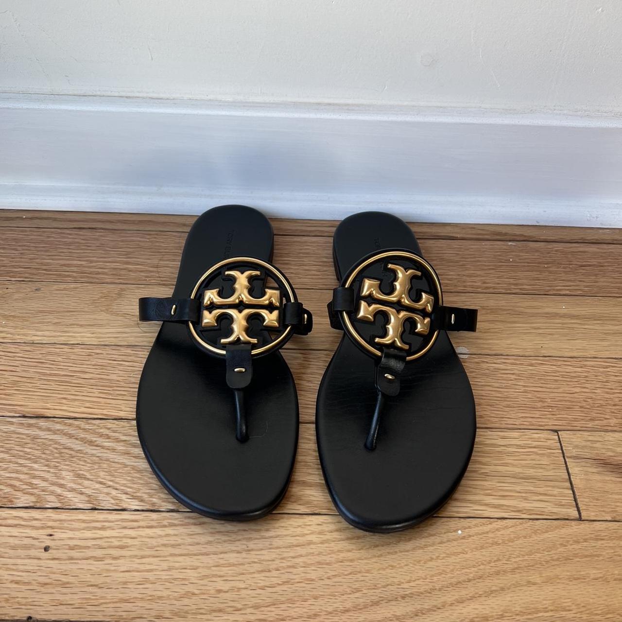 Tory Burch Perfect Black Metal Miller Sandals 8 US at FORZIERI