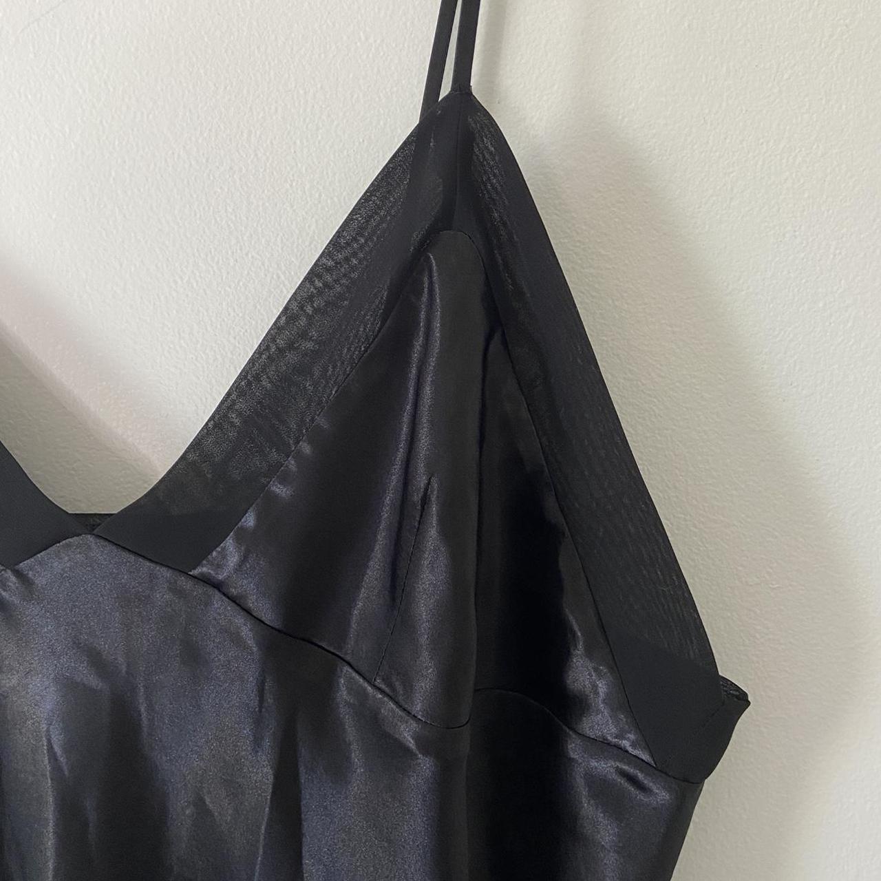 black-satin-slip-dress-with-mesh-trim-size-xl-in-depop