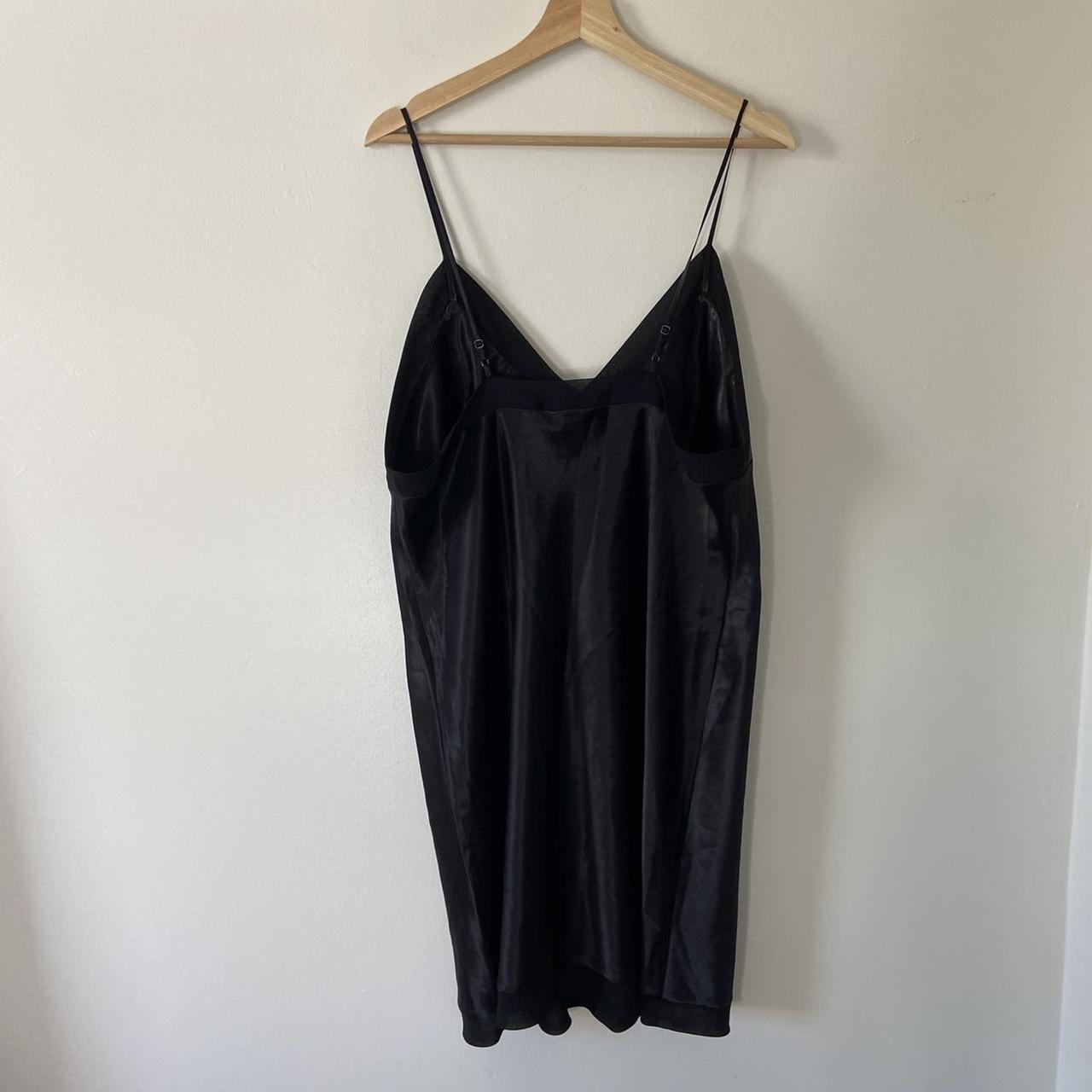 black-satin-slip-dress-with-mesh-trim-size-xl-in-depop