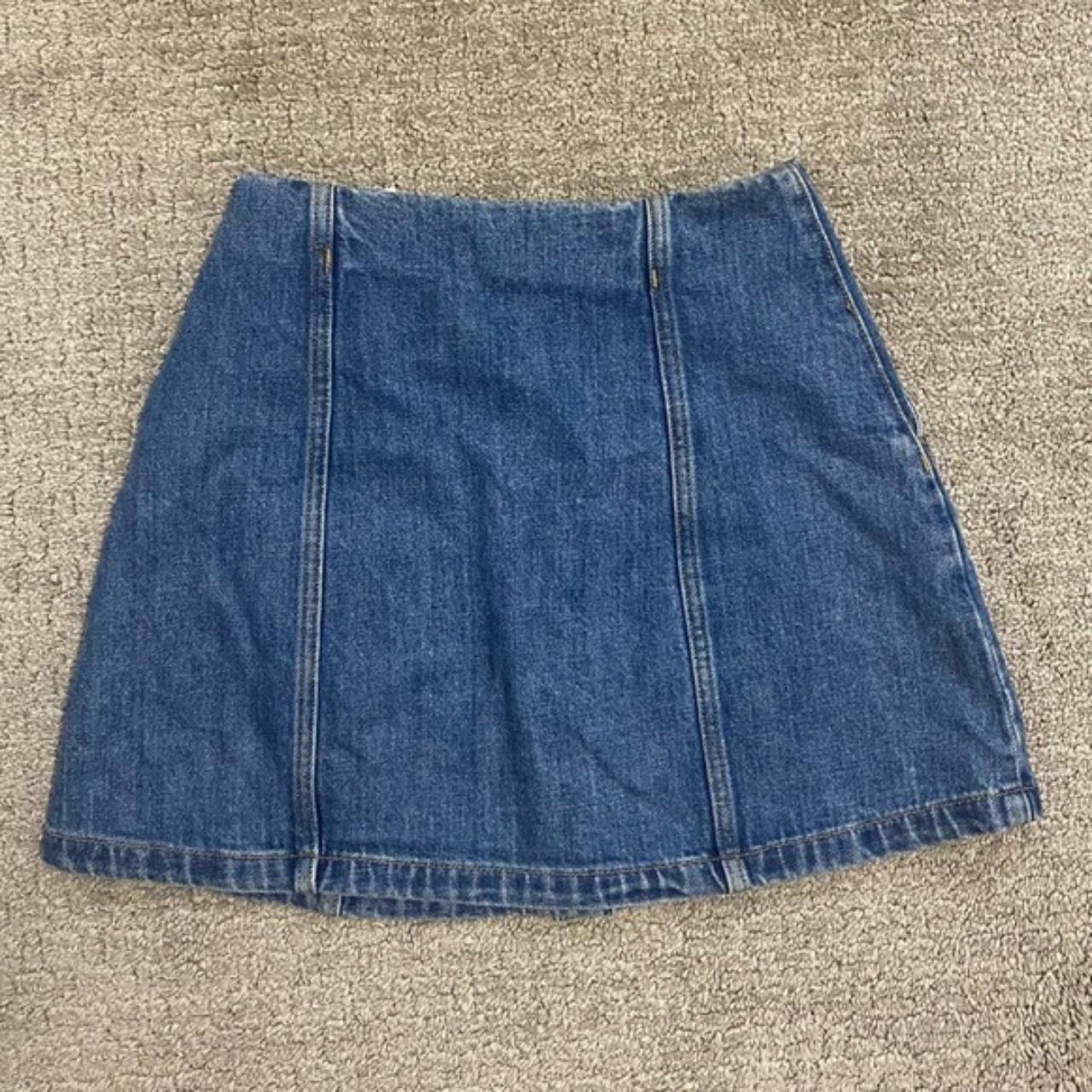 Blue denim button up skirt from Wilfred Free.... - Depop