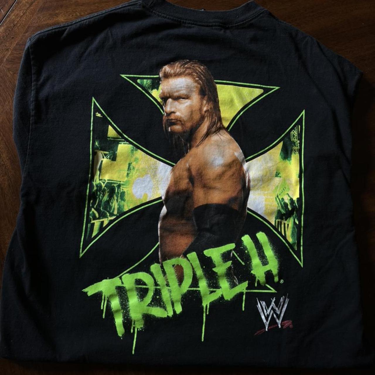 2000s VINTAGE TRIPLE H WWE Graphic T-Shirt, untagged... - Depop