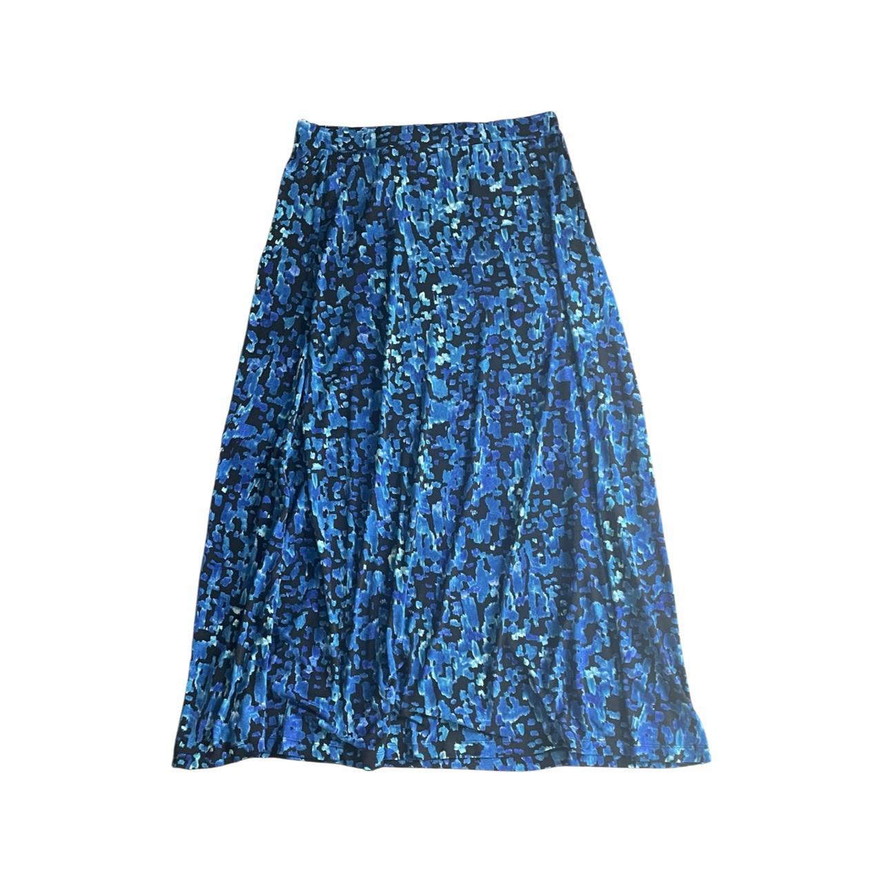 Kasper Women's Blue and Black Skirt | Depop