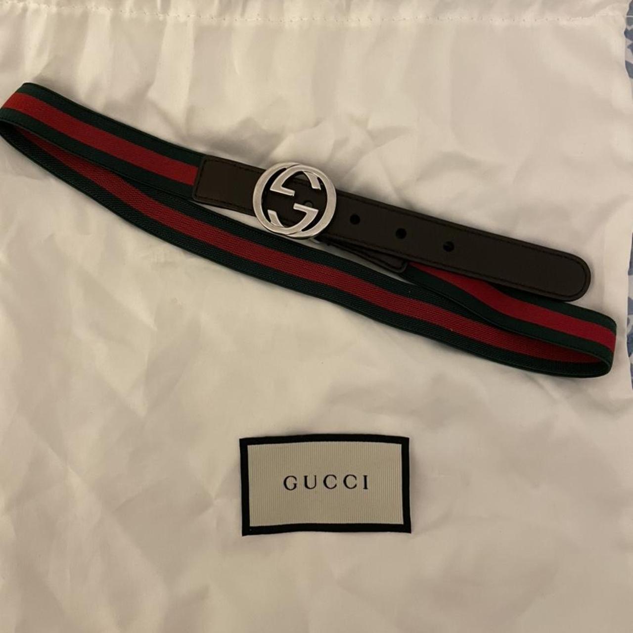 Childrens kids Gucci GG elastic and leather belt