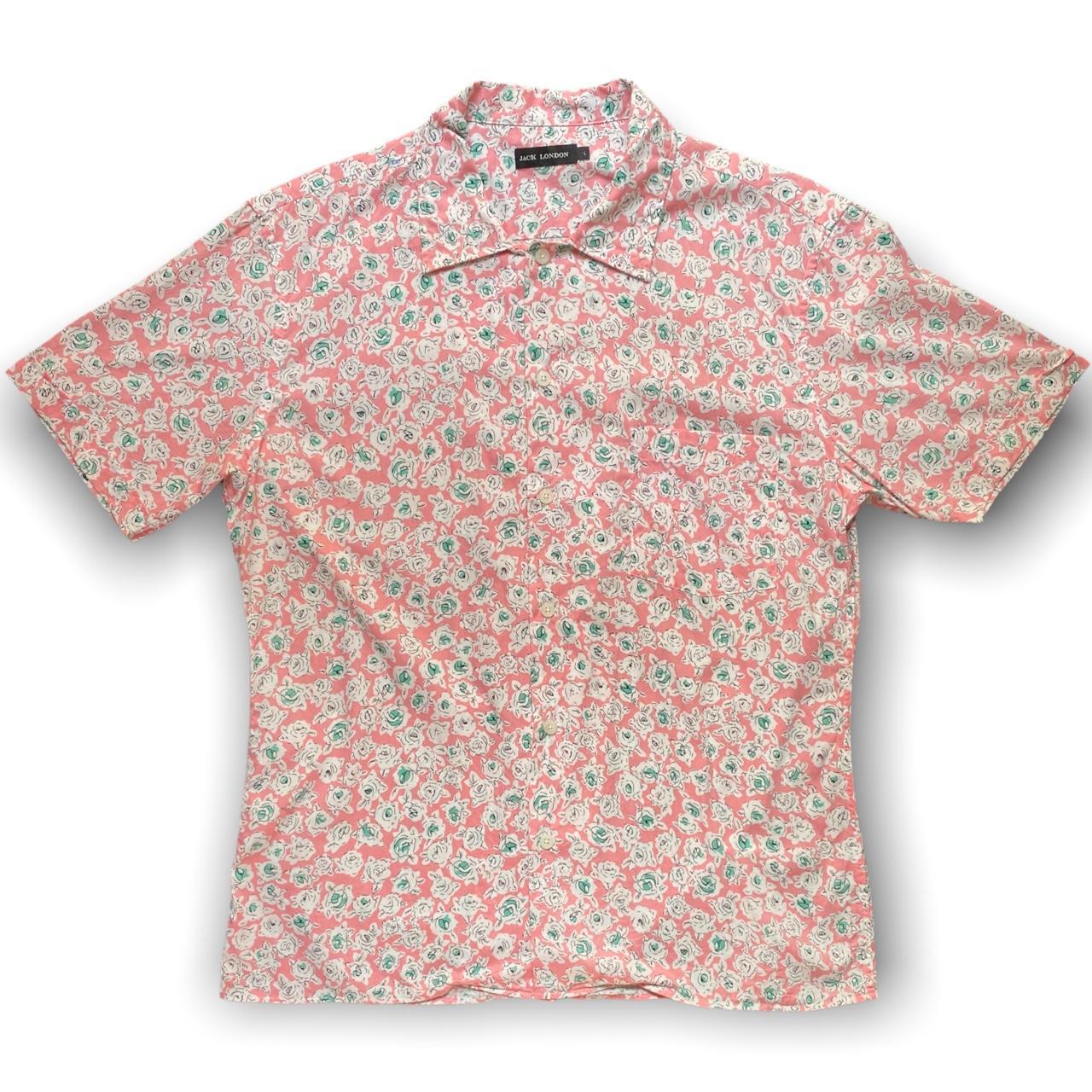 Men's Pink and Green Shirt Depop