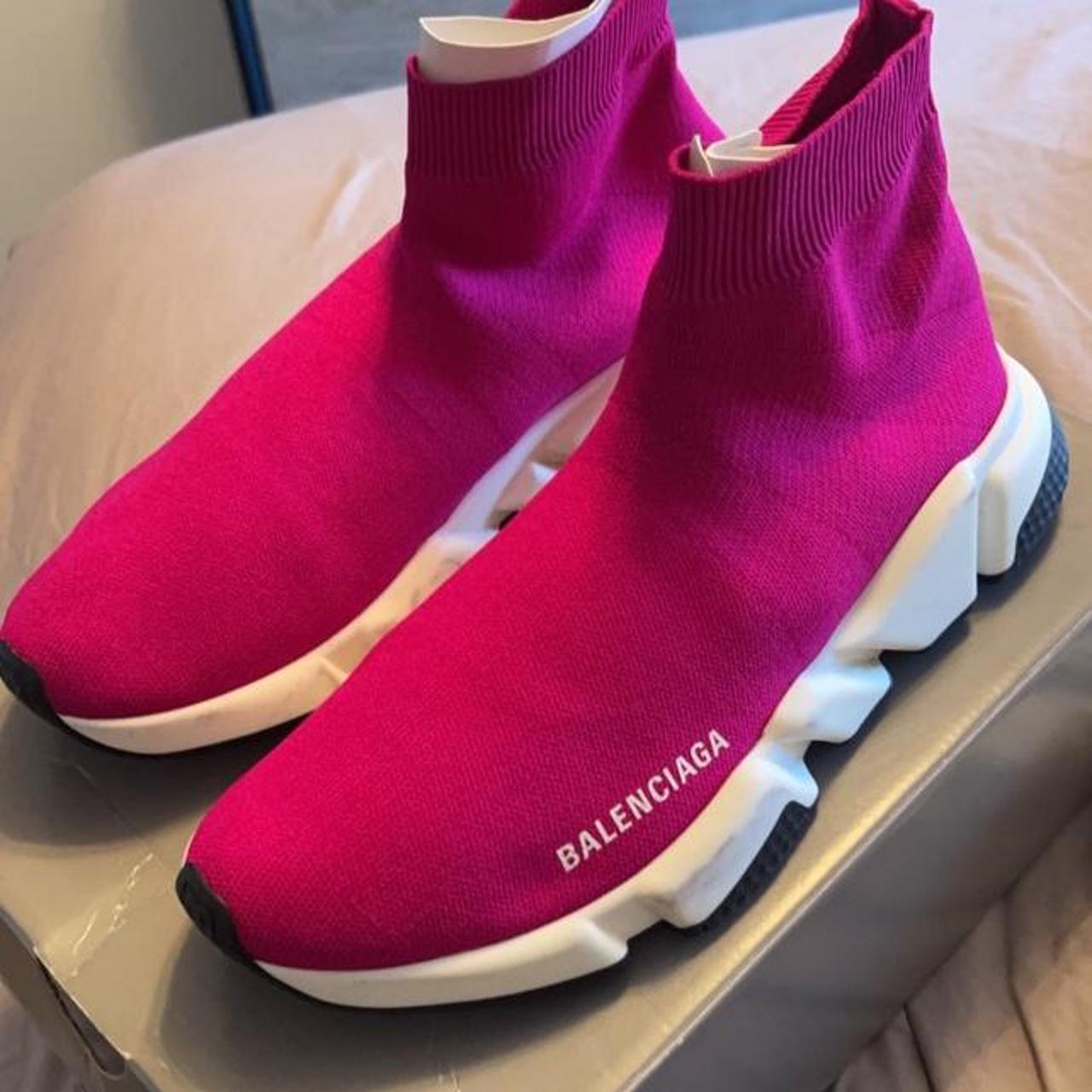Balenciaga Sock Sneakers Fluo Pink size 10 Depop