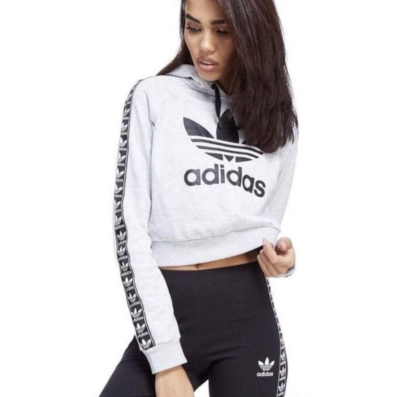 adidas grey cropped jumper