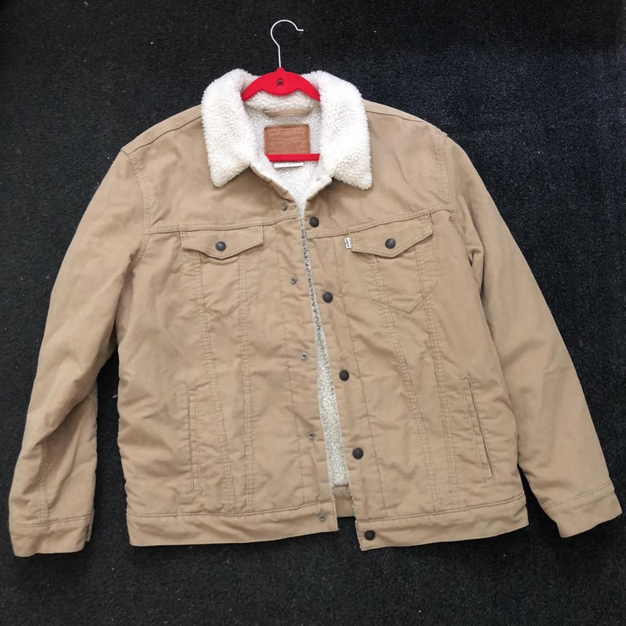 Levi’s Brown Corduroy Sherpa Jacket XXL Excellent... - Depop