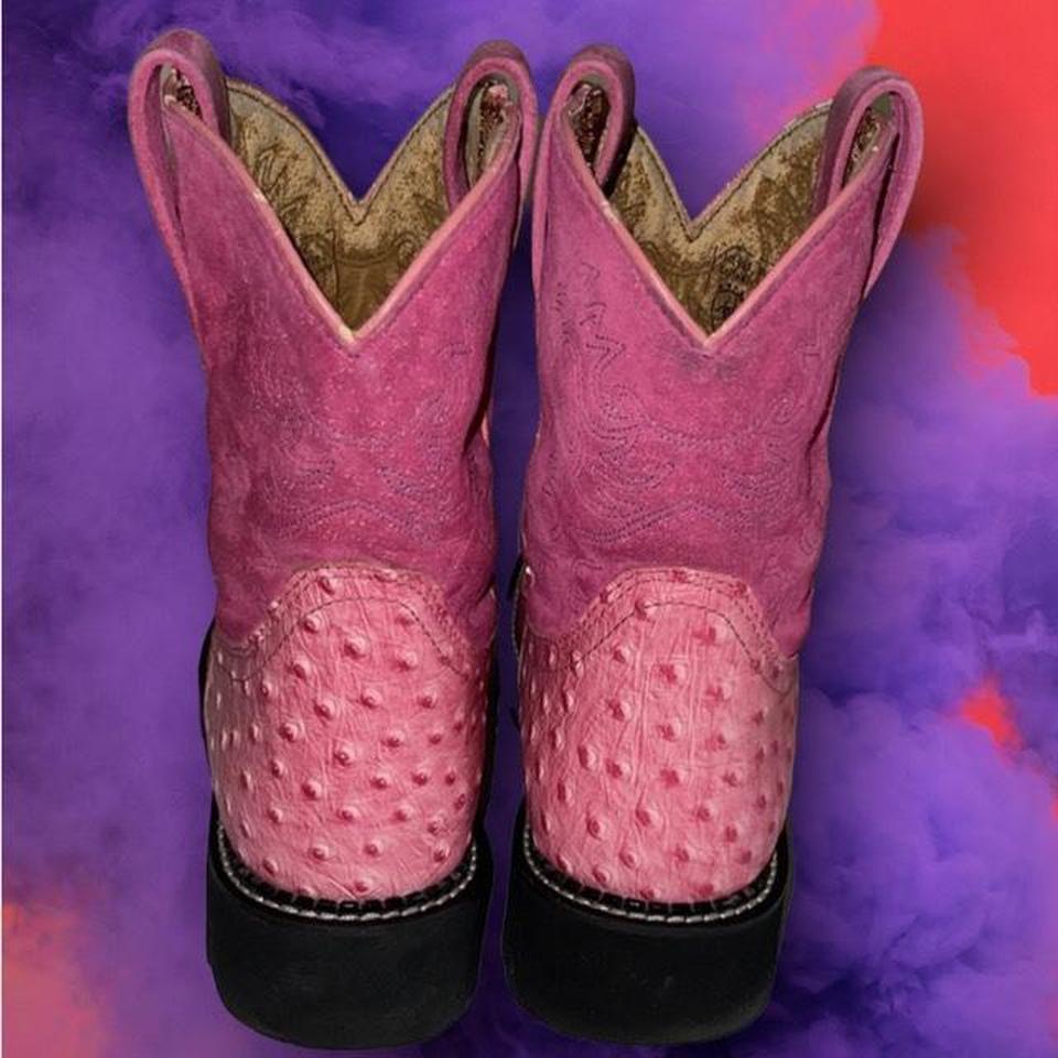 Pink 2024 ostrich boots