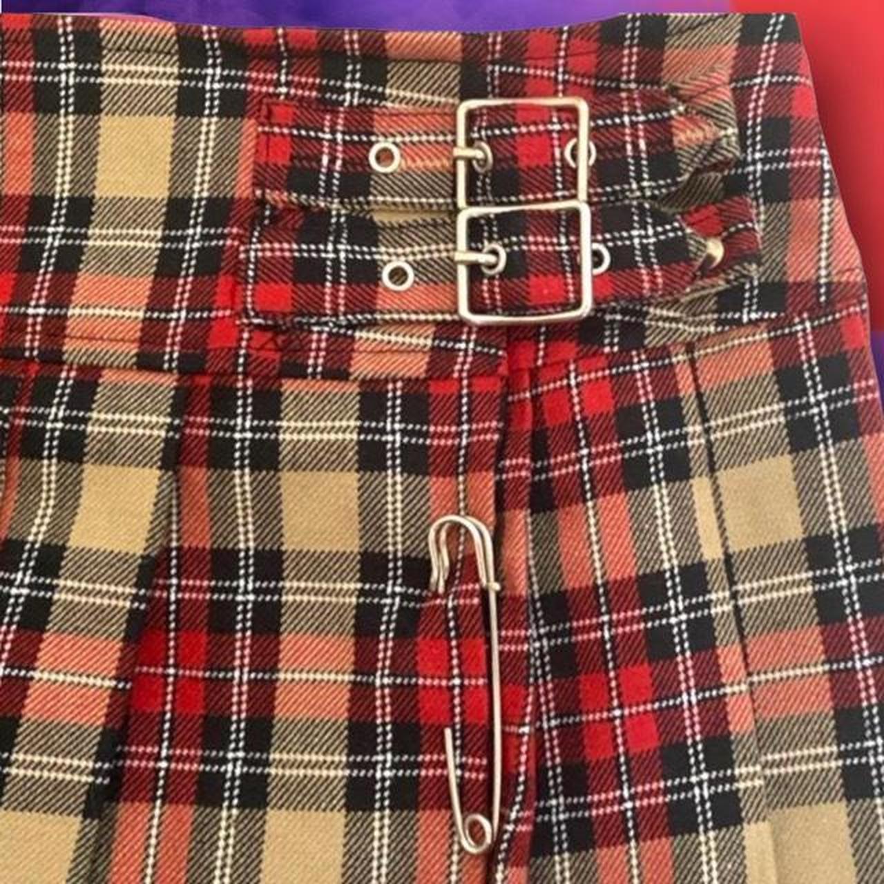 Vintage Lip Service Plaid Pleated Mini Skirt with... - Depop