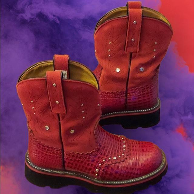 Red fat 2025 baby boots