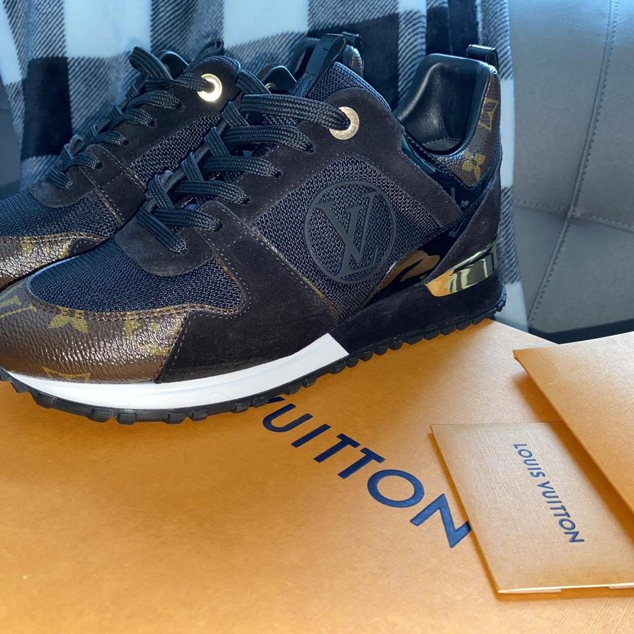 Louis Vuitton 'Run Away' Sneaker Blue denim LV - Depop