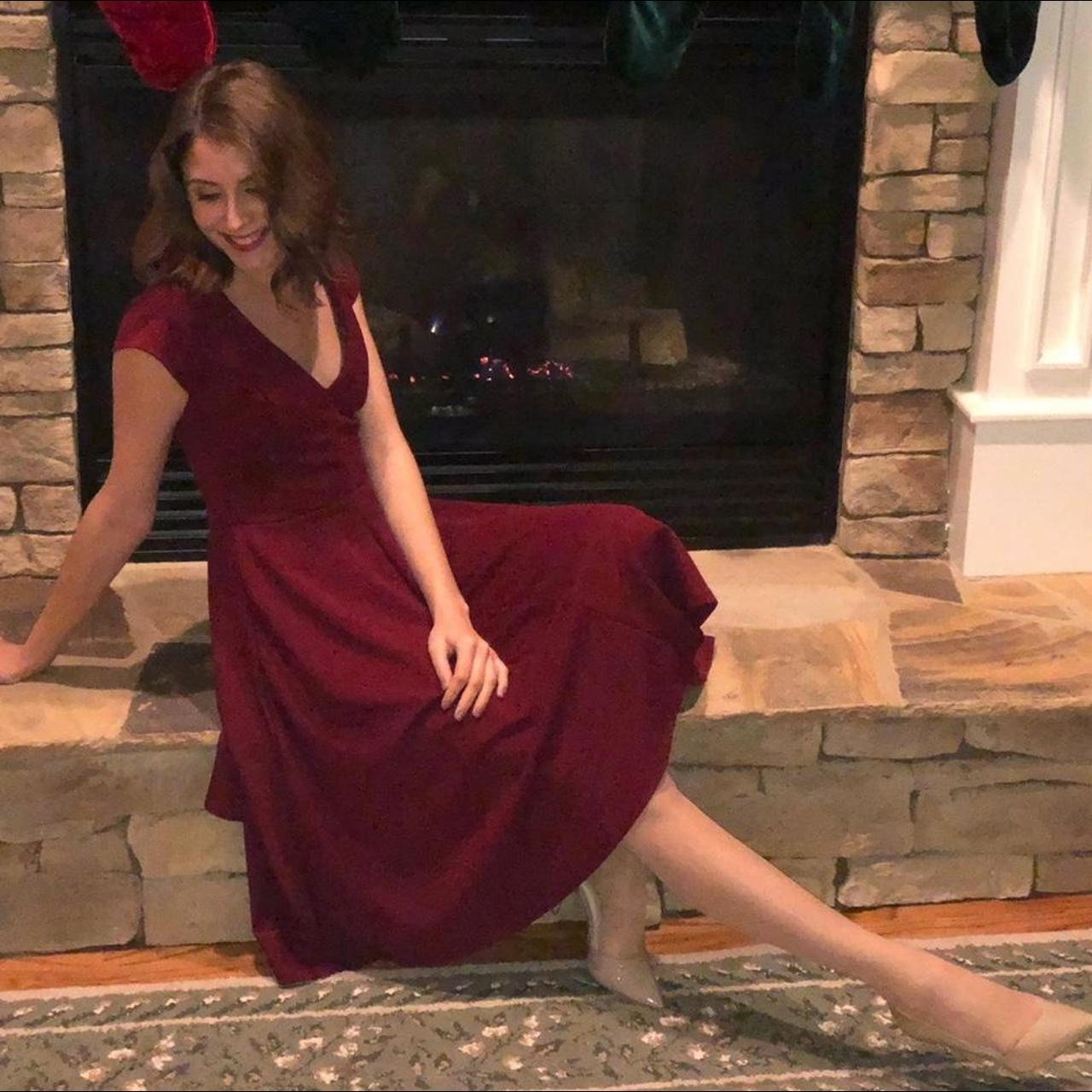 Modcloth burgundy dress sale