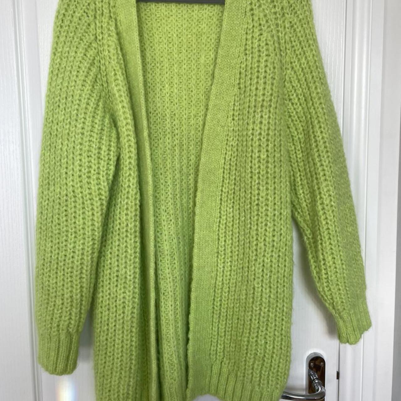 zara lime green cardigan