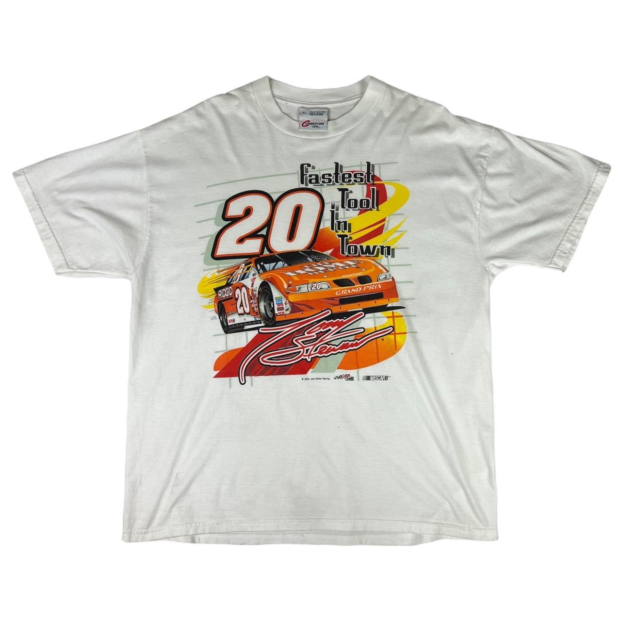 NASCAR Men's White and Orange T-shirt | Depop