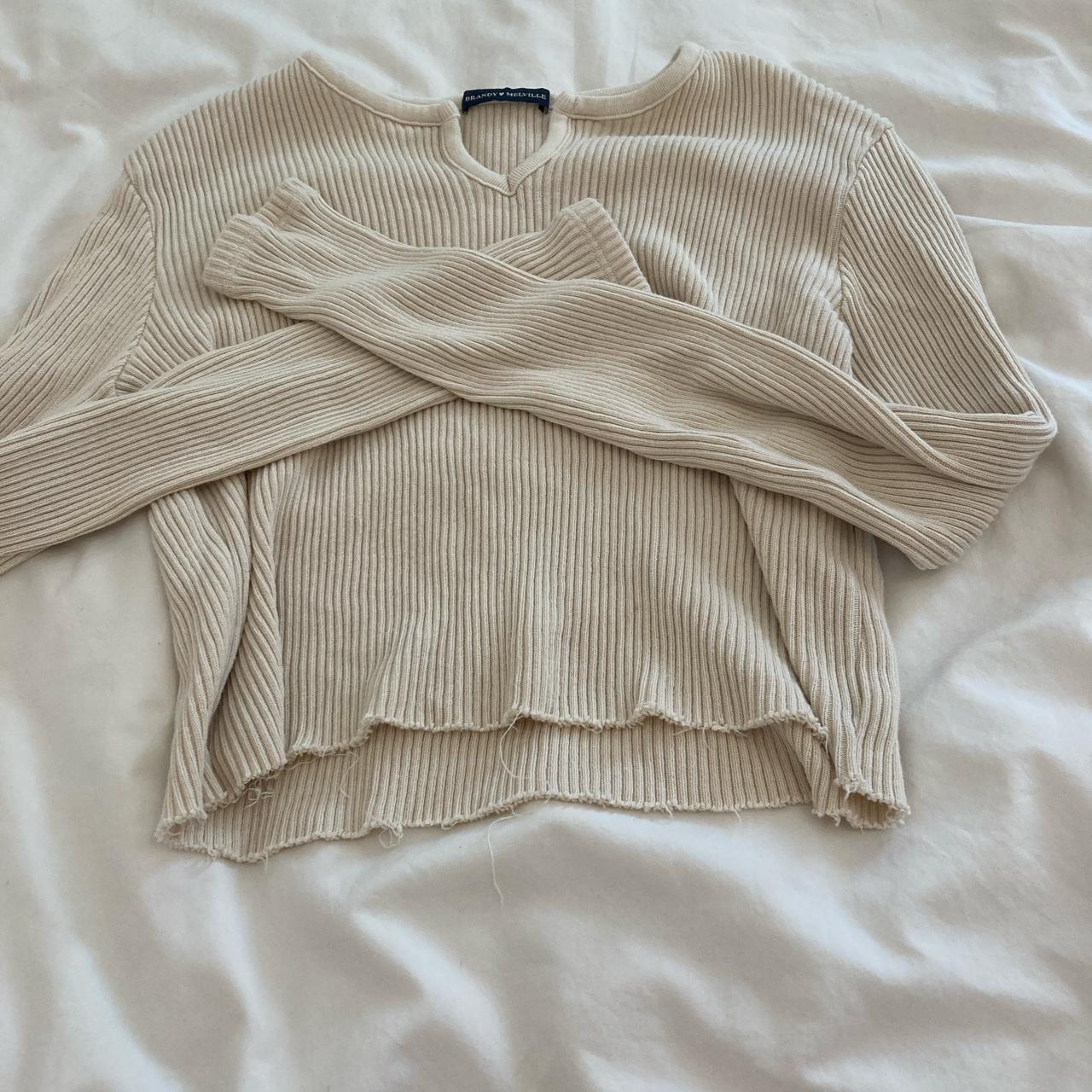 Brandy Melville Cropped sweater color: light... - Depop