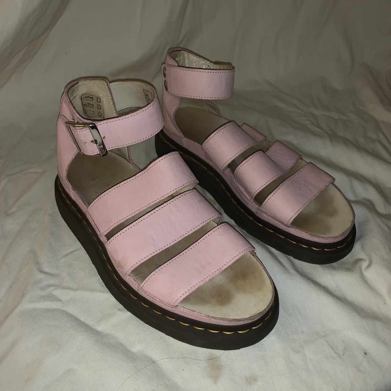 Doc marten pink size 7 sandals , worn only a handful... - Depop