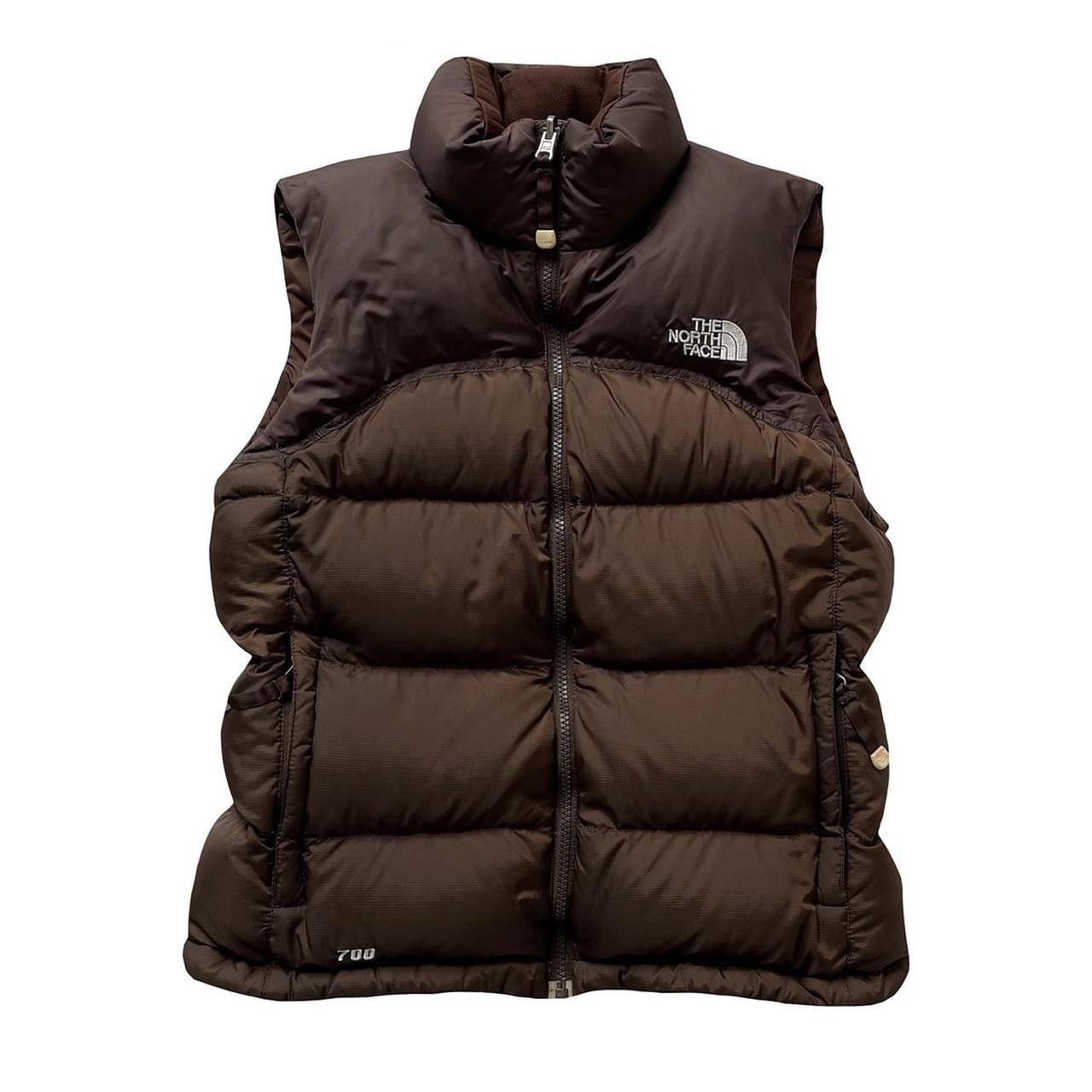 north face brown gilet womens