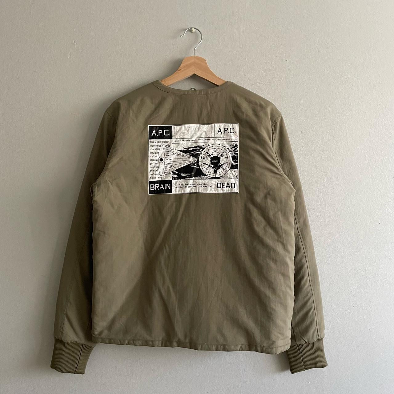 A.P.C. x Brain Dead bomber jacket, material is nylon - Depop