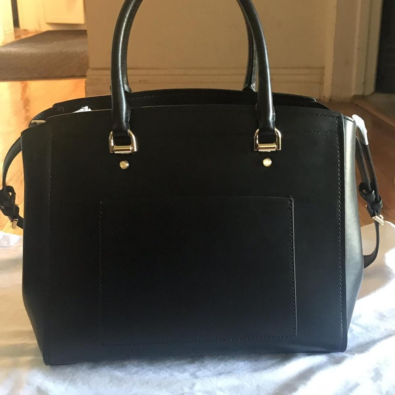 Benning large leather top satchel black