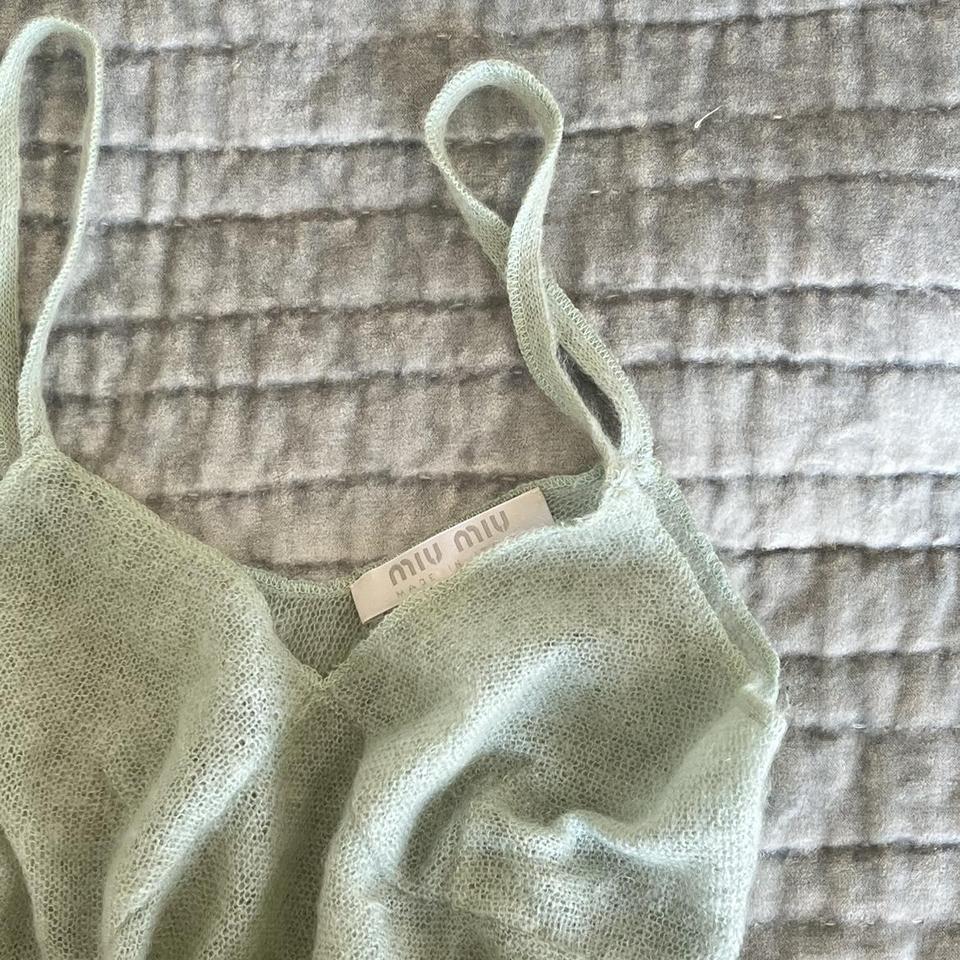 Vintage Miu Miu mohair knit slip dress in a... - Depop