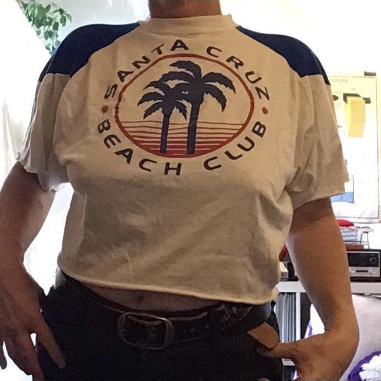 Super cute Cropped Santa Cruz Beach Club T shirt No Depop