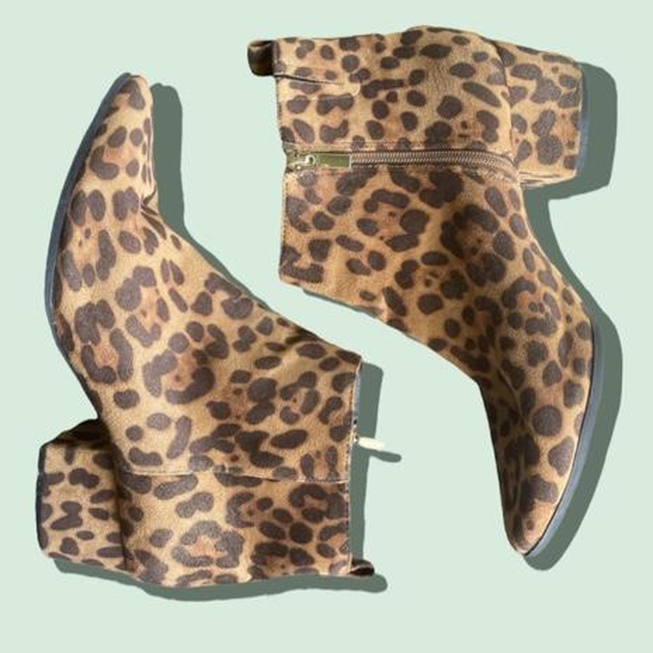 Leopard Print Ankle Booties Size 9.5. Man Made