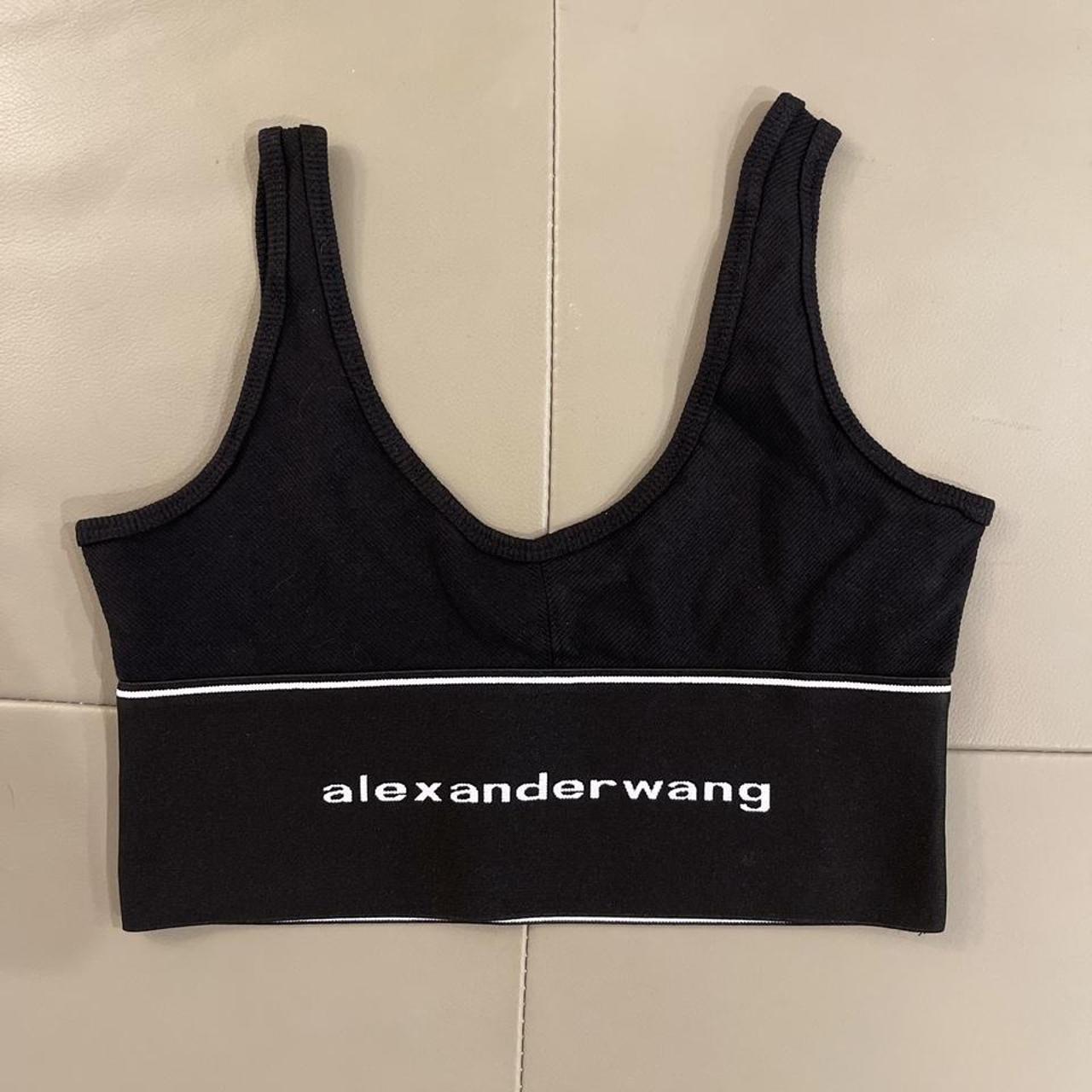 Alexander Wang Cropped Corset Bra Top in Black