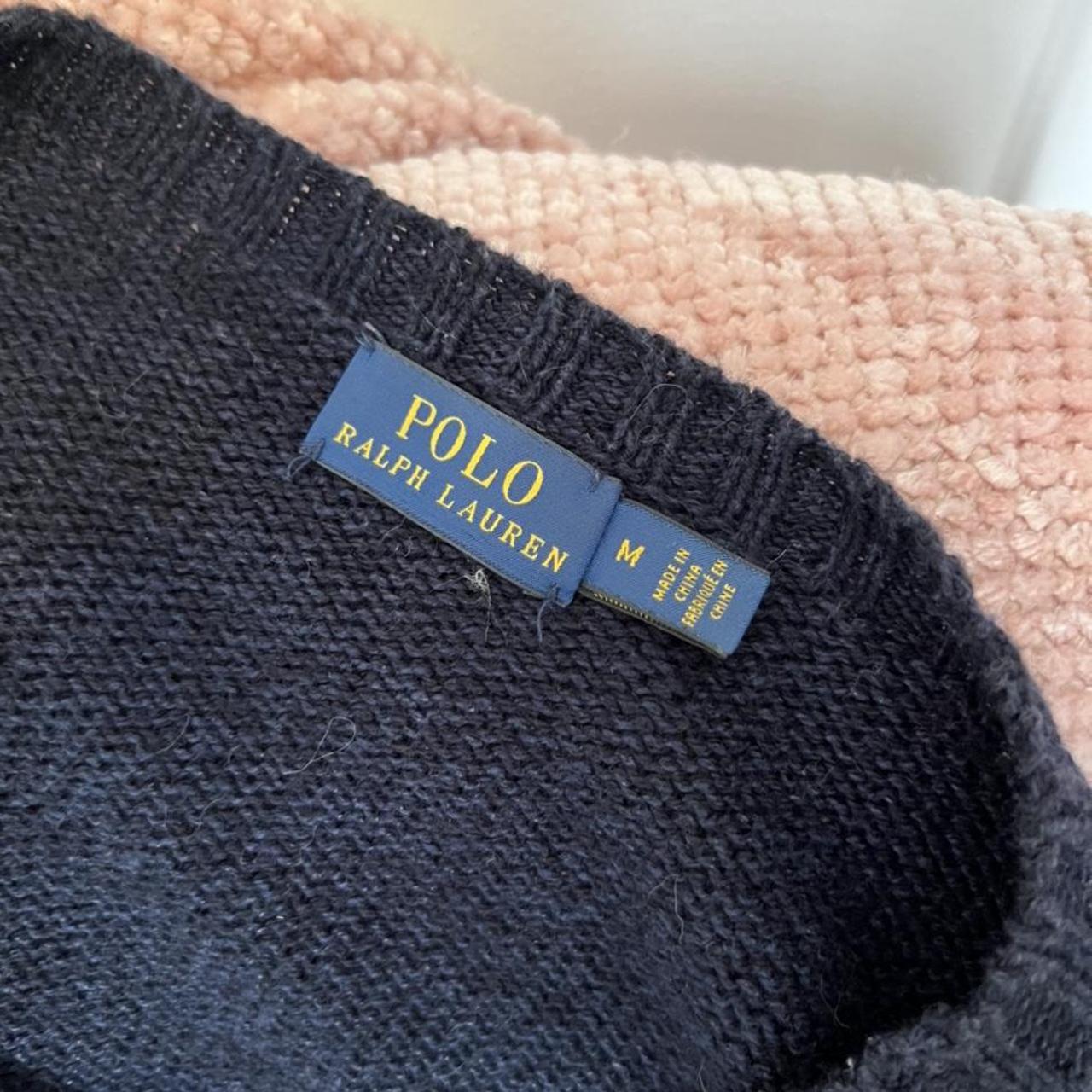 Authentic Ralph Lauren POLO BEAR Navy knit jumper.... - Depop