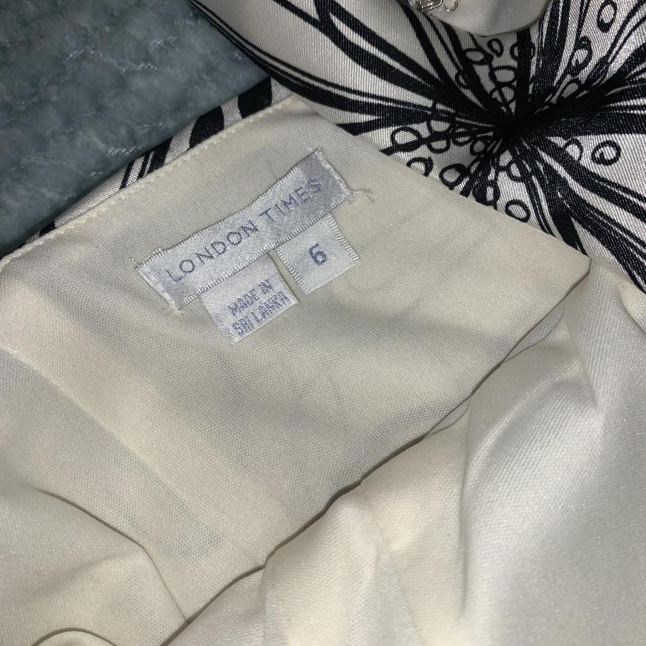 London Times Women's Black and White Dress | Depop