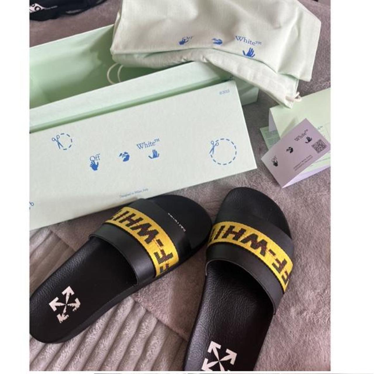 off white sliders pink