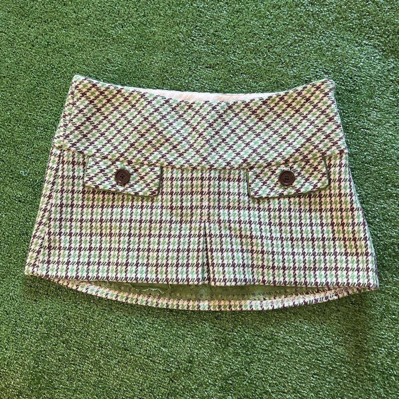Vintage Y2K Abercrombie & Fitch mini wool skirt with - Depop