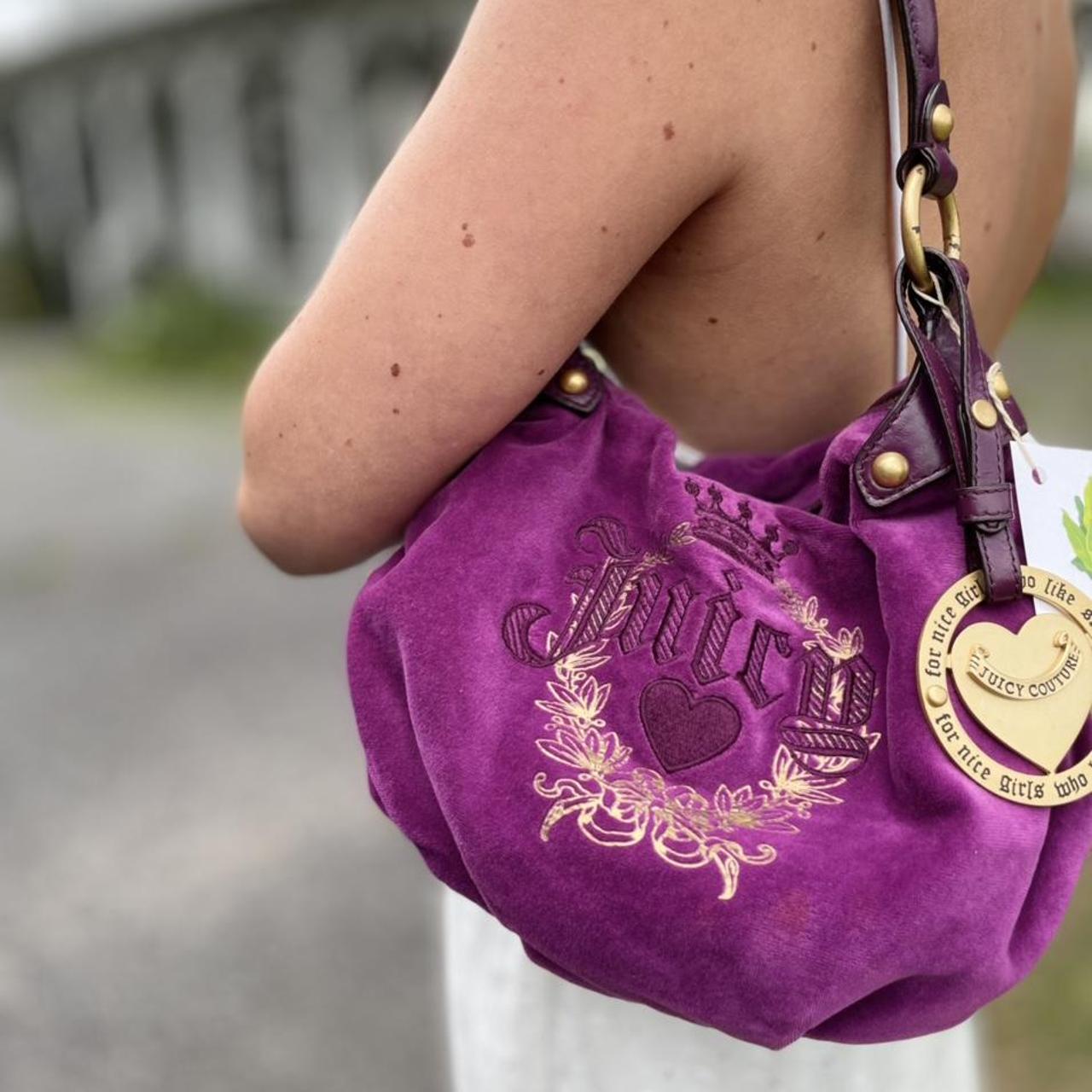 SHEER LILAC VELOUR CHAIN SHOULDER BAG – Juicy Couture UK