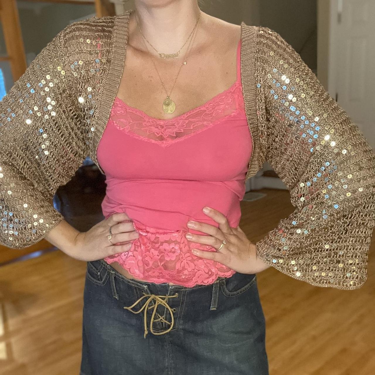 Gold sparkly hot sale cardigan