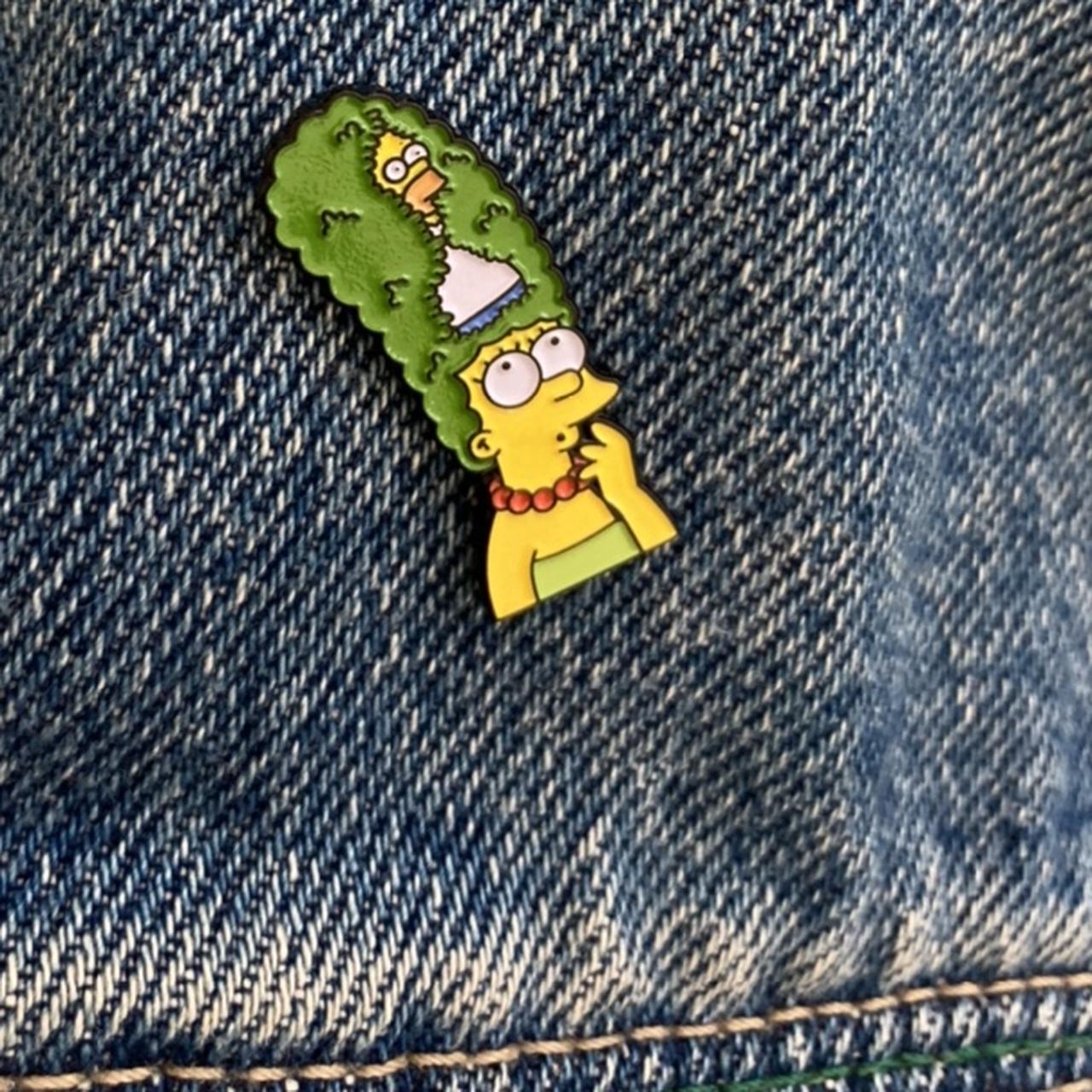 Marge And Homer Simpson Enamel Pin Badge Please Depop 6821